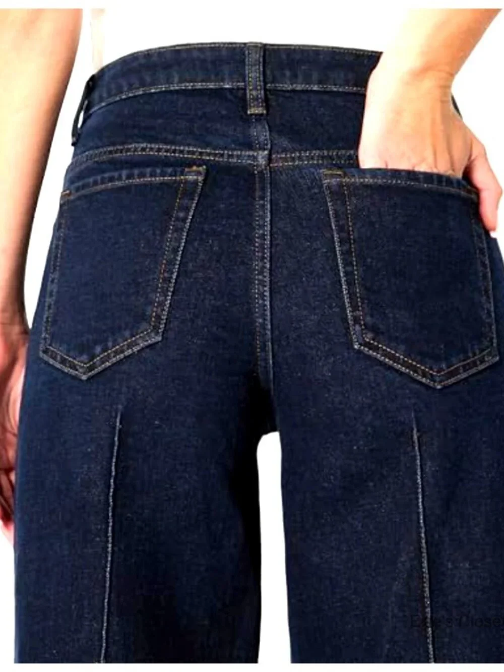 High-Rise Wide Leg Cuffed Jean, Low Stretch Denim, 79% Cotton - Picture 5 of 7